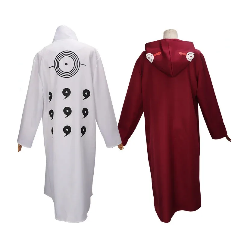 

Yakushi Kabuto cosplay Anime Rikudou Rikudo Sennin Cosplay Costume White Red Cloak halloween hooded cape