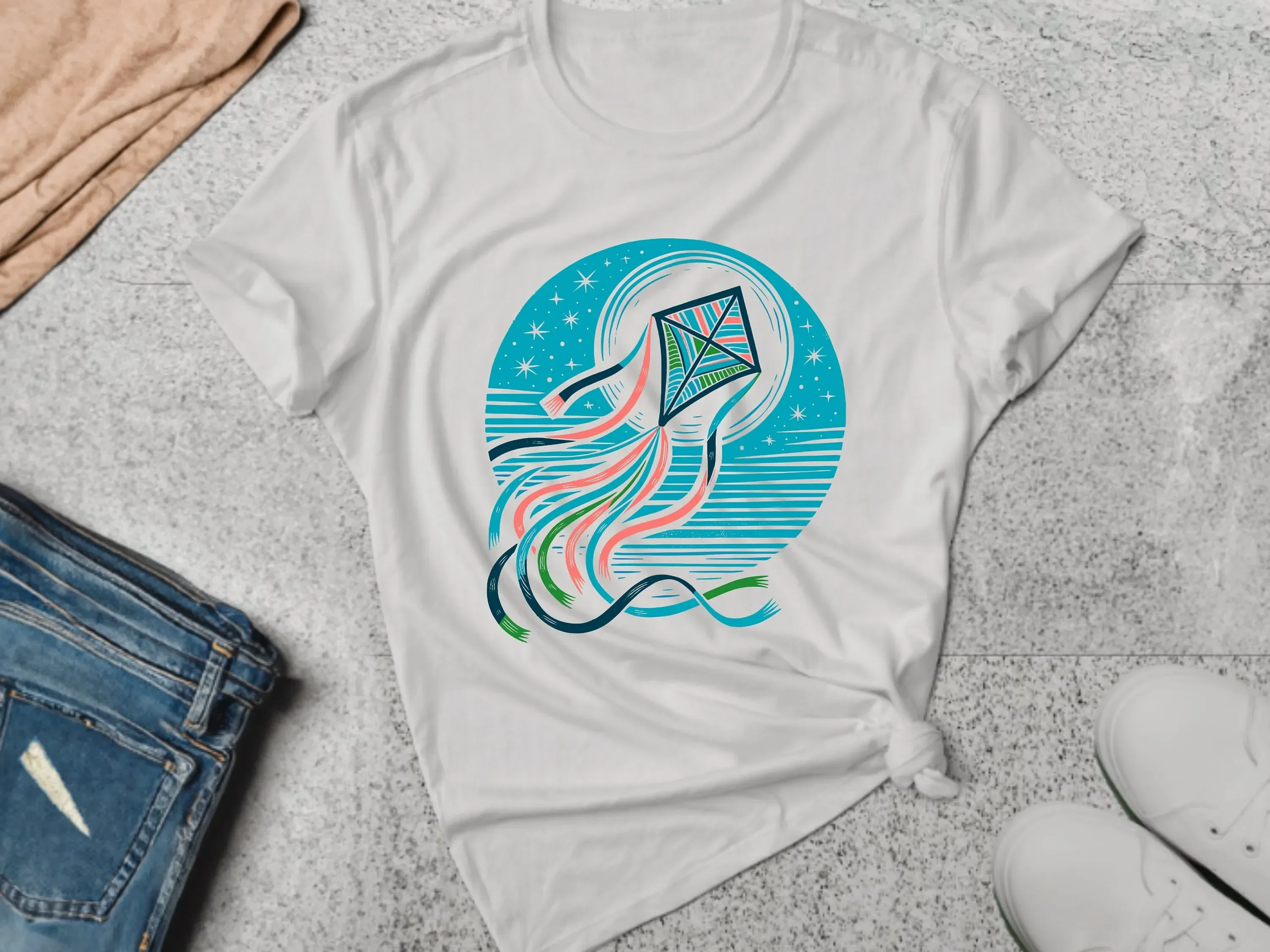 Kite T Shirt Lover Flying Top Windy Day Flier Enthusiast Sky