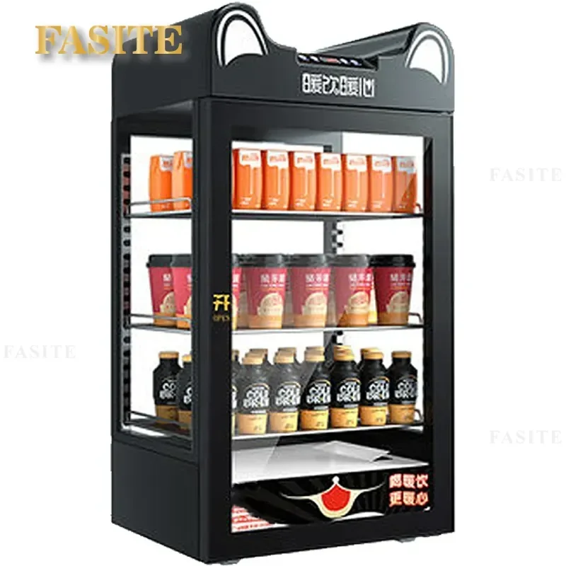 For Commercial Desktop Beverage Heating Cabinet Thermostat Control Small Hot Drink Warmer Insulation Display Case for