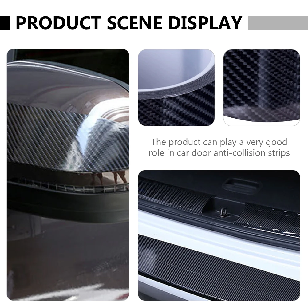 

Car Door Sill Protector Anti scratch Carbon Fiber Bumper Stickers Guard Strip Black Electric Bass Entry Guards Vehicle