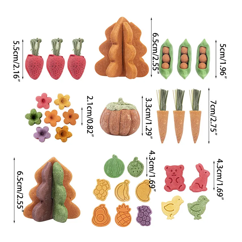 Rabbits Molar Vegetable Biscuit Hamsters Chinchillas Rabbit Parrot Food Snack Cleaning Teeth Treat Molar Chew Toy