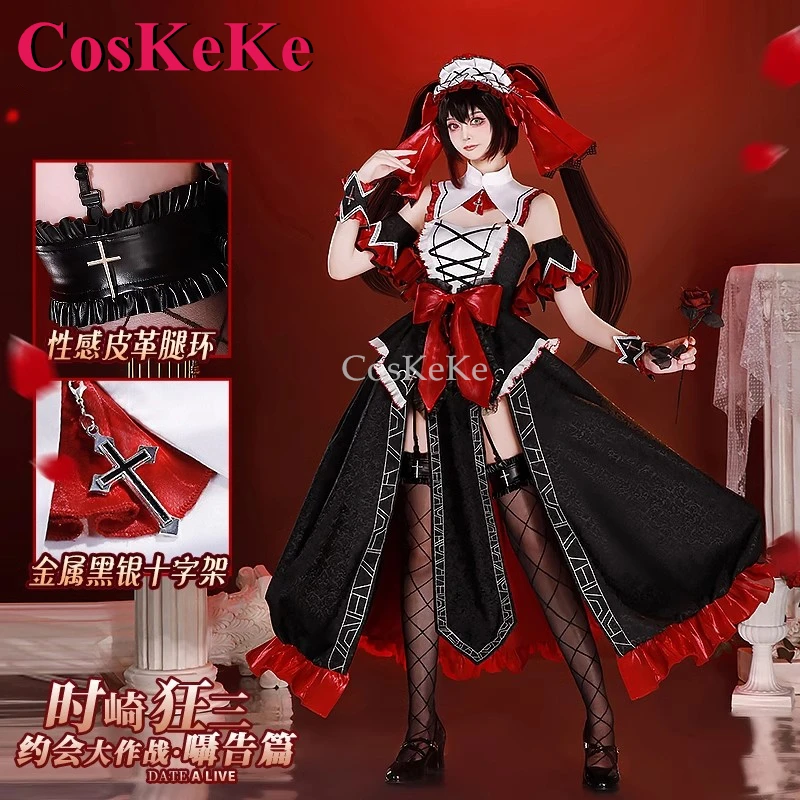 CosKeKe Tokisaki Kurumi Cosplay Anime DATE A LIVE Costume Ratziel Skin Sweet Elegant Dress Activity Party Role Play Clothing New