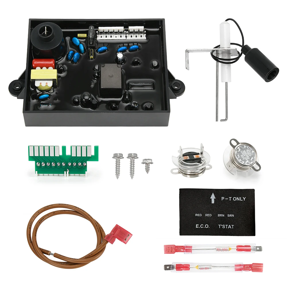 3 in 1 91365 RV Water Heater Control Circuit Board with Fuse,91447 Thermal Cut Off & ECO Thermostat Kit, 93868 Spark Sensor Igni