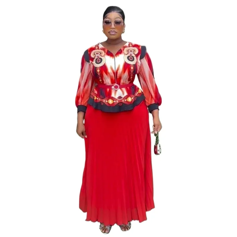 

Африканская одежда для женщин, комплекты из 2 предметов, топы и юбки, костюмы Dashiki Ankara, турецкие наряды, платье больших размеров, свадебные платья