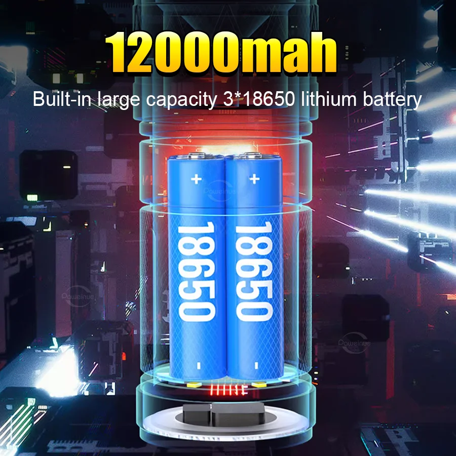 High Brightness 3000000LM Flashlight Portable Rechargeable LED Flashlight Ultra Powerful Long Shot 3km Torch for Camping Hunting