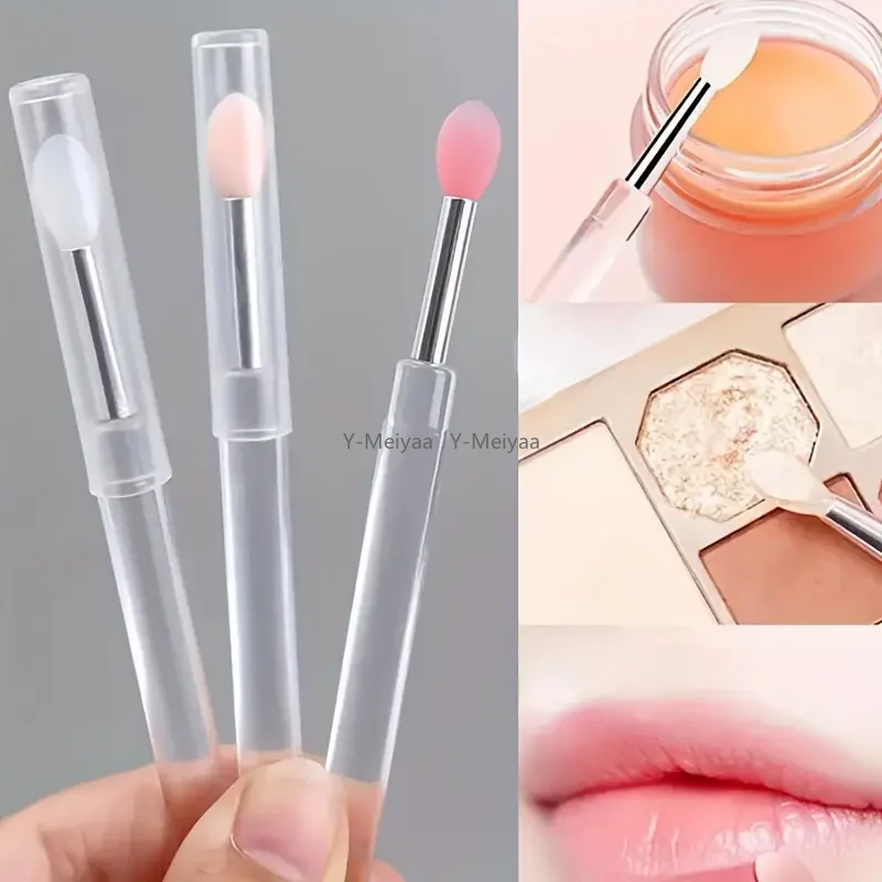 1/3/5PCS Pennello per labbra in silicone portatile con coperchio Morbido multifunzionale Balsamo per labbra Applicatore Rossetto Lipgloss Pennelli per trucco