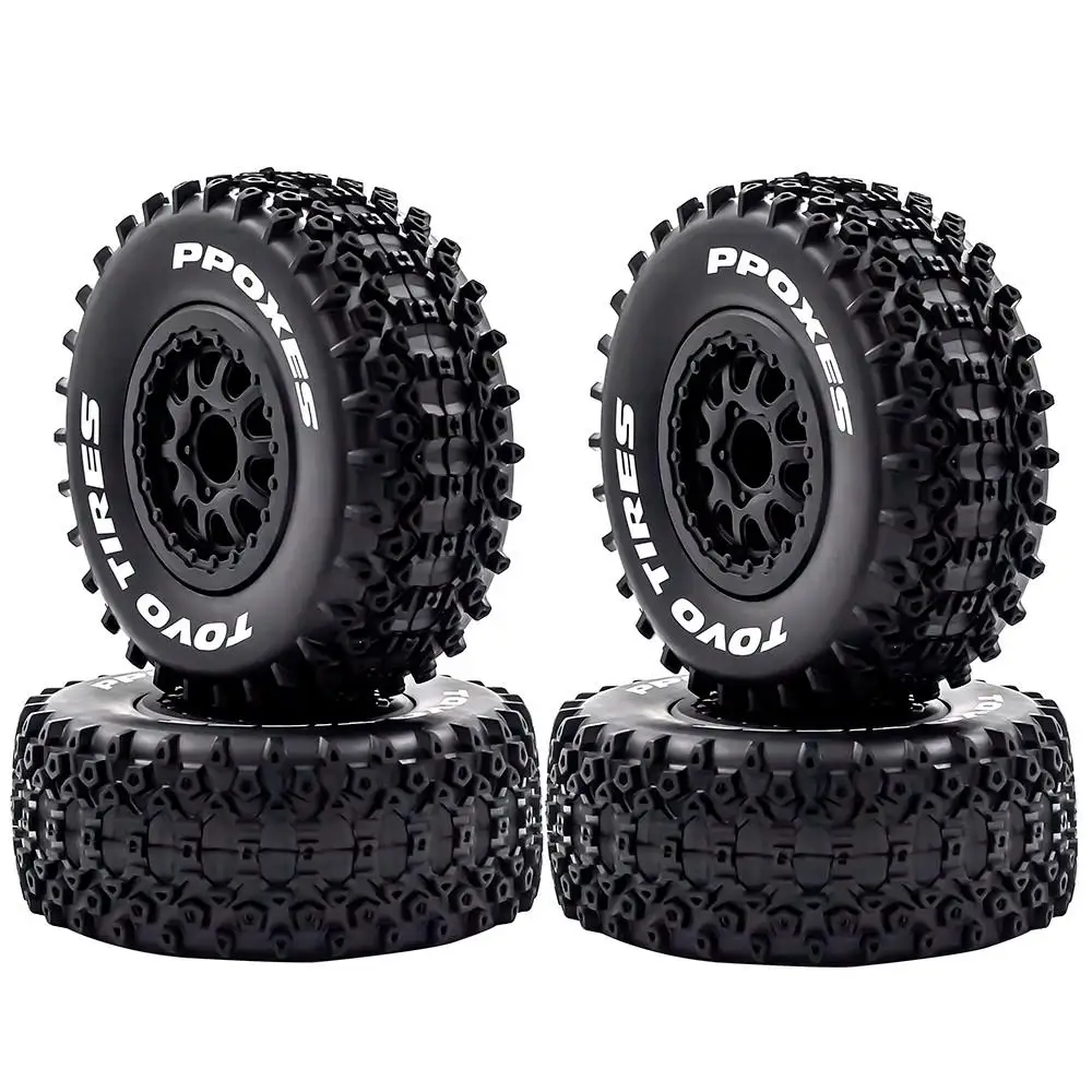 4 Stuks 112Mm 1/10 Korte Baan Truck Banden Tyre Wheel Met 12Mm Hex Voor Slash Arrma Senton Huanqi 727 Vkar 10sc Hpi Rc Auto