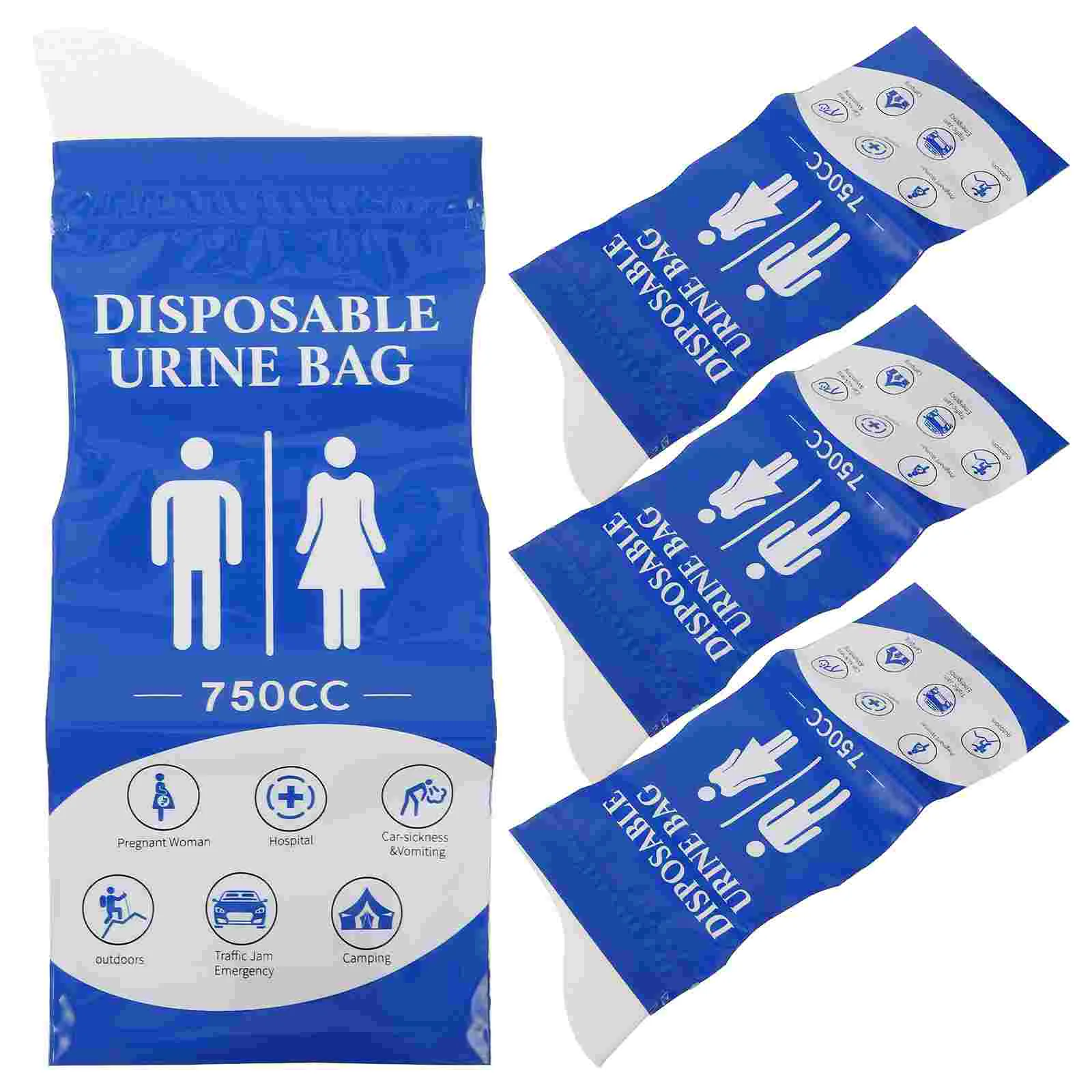 4 Pcs Disposable Urine Bags Portable Travel Pee Pouches Emergency Vomit Container Compact Size Easy Storage Outdoor Activities