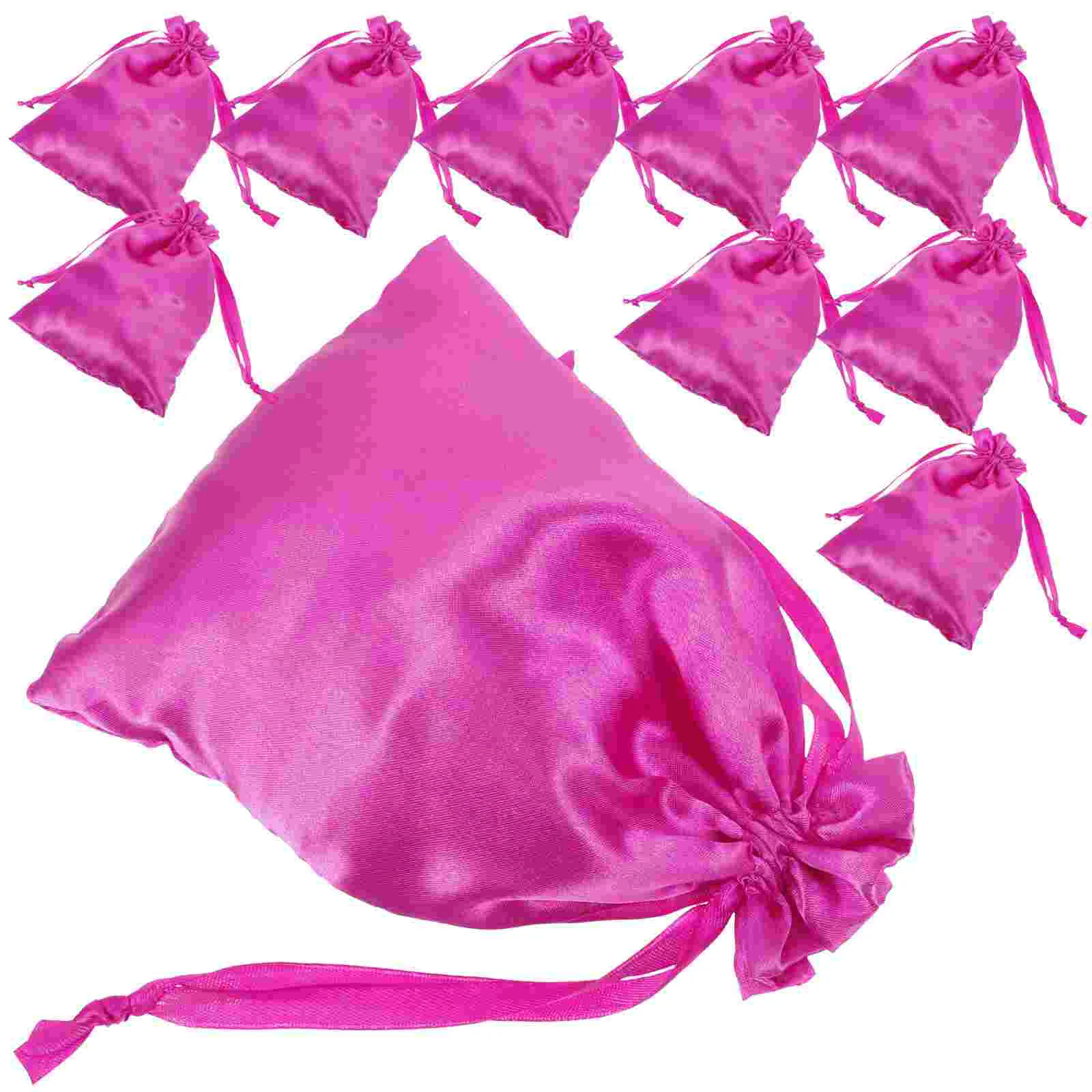 10 Pcs Storage Bag Packaging Bags Satin for Travel Accessories Multiple Wigs