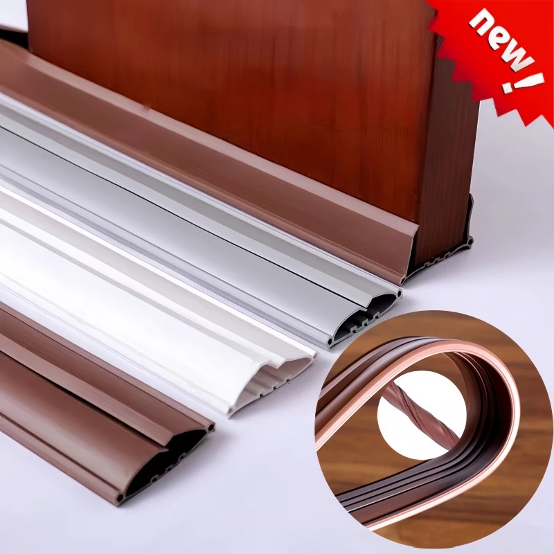 Flexible Door Bottom Sealing Strip Soundproof Weather Strip Wind Dust Proof under Draft Stopper Tape for Home Energy Efficiency