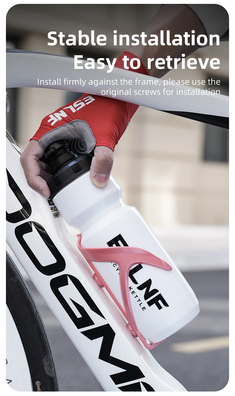 Ultraleichter, modischer Fahrrad-Flaschenhalter mit Carbon-Muster, hochelastischer Rennrad-Flaschenhalter, einzigartige MTB-Wasserflaschenhalterung – Detail 8