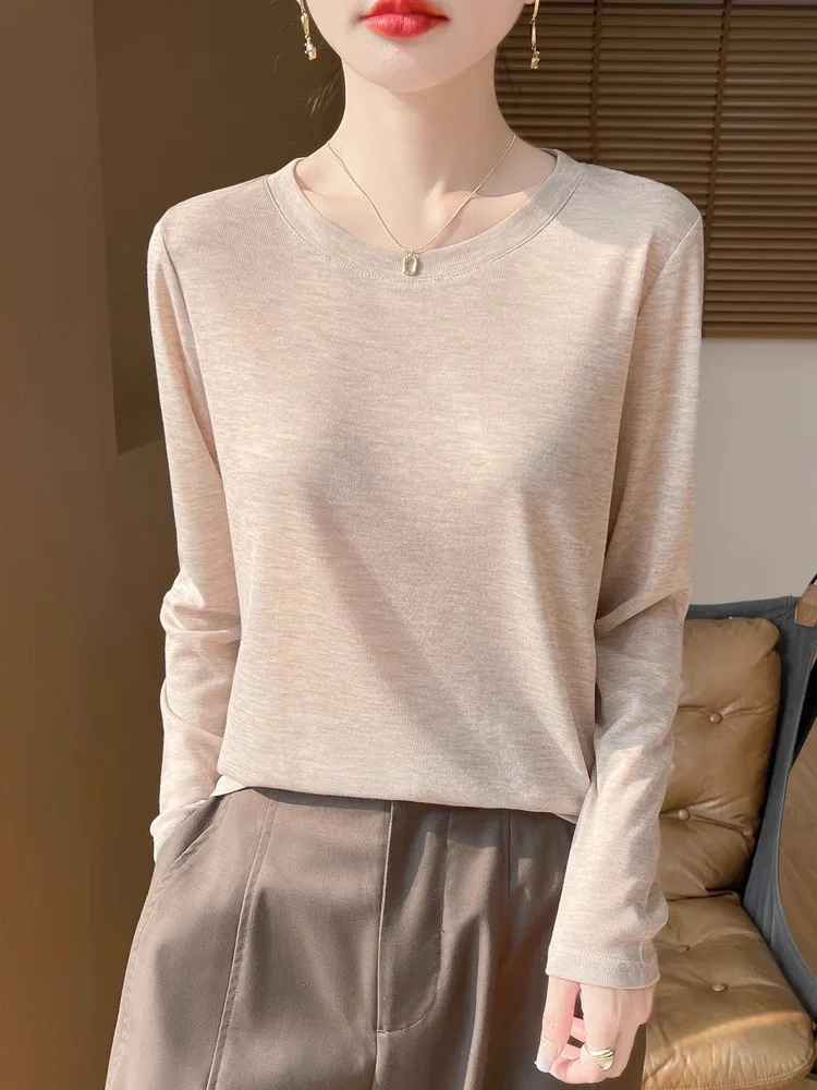 Sli ラウンドネニットセーター女性ルーズスリミングロングスベベース irt シンプルなアウターウェア快適な通気性