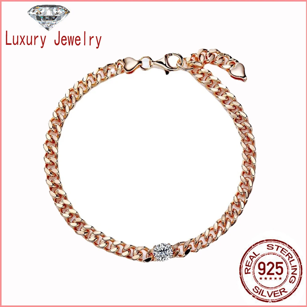 

Luxury Jewwlry Genuine S925 Sterling Silver Creative two-Color Braided Bracelet Handmade Fine Jewelry for Women Gifts