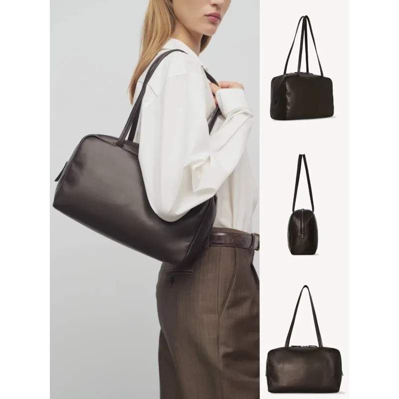 Customized Bowling Sheep Leather Bag Dance Genuine Leather Minimalist Luxury Single Shoulder Underarm Bag Commuter Briefcase