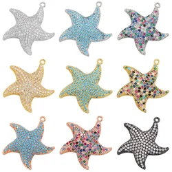 ZHUKOU starfish charms for jewelry making Cubic zirconia pendants for DIY necklaces Jewelry accessories bulk wholesale VD1248