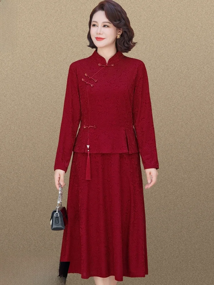 

Elegant Wedding Dress for Middle-Aged And Elderly Women Spring Fashion 2026 Hengyuanxiang Xiapo Po Wedding Celebration Dress