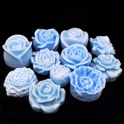 3D Full Series Flower Silicone Candle Mold Handmade Soap Plaster Resin DIY Chocolate Baking Making Molds Home Decor Craft Gifts