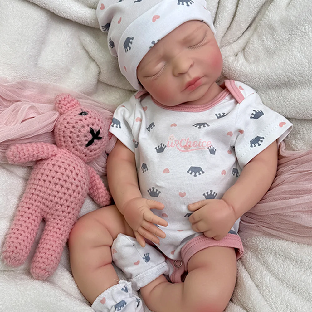 17인치 실물 크기 리본 베이비 인형 소녀 사실적인 소프트 실리콘 신생아 인형 리본 조산아 인형 애호가를 위한 완벽한 선물 아트 장난감