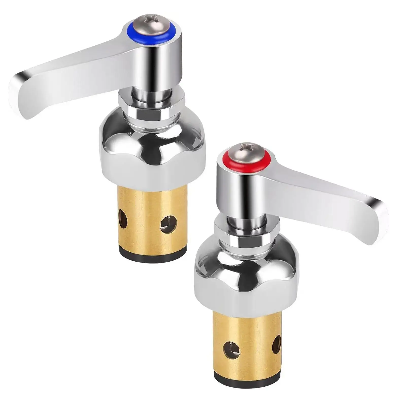 2 Pieces Faucet Port Core Assemblies with Lever Handles Reliable Sealing Kitchen