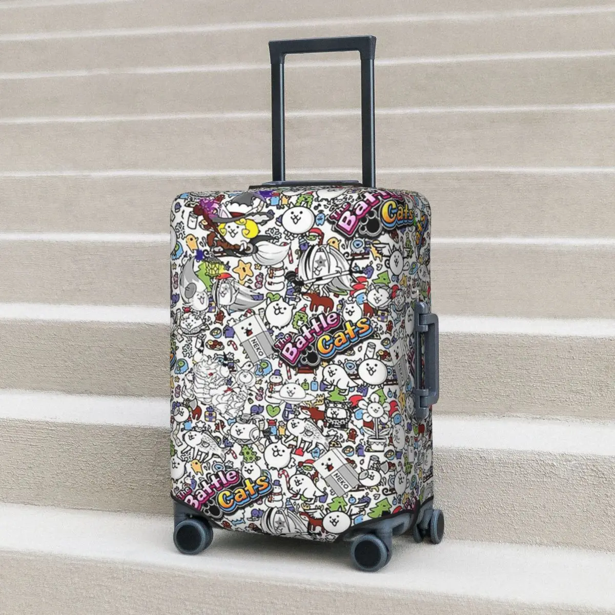 

Battle Cats Suitcase Cover Protection Elastic Travel Luggage Protector Covers for 18-32 Inch