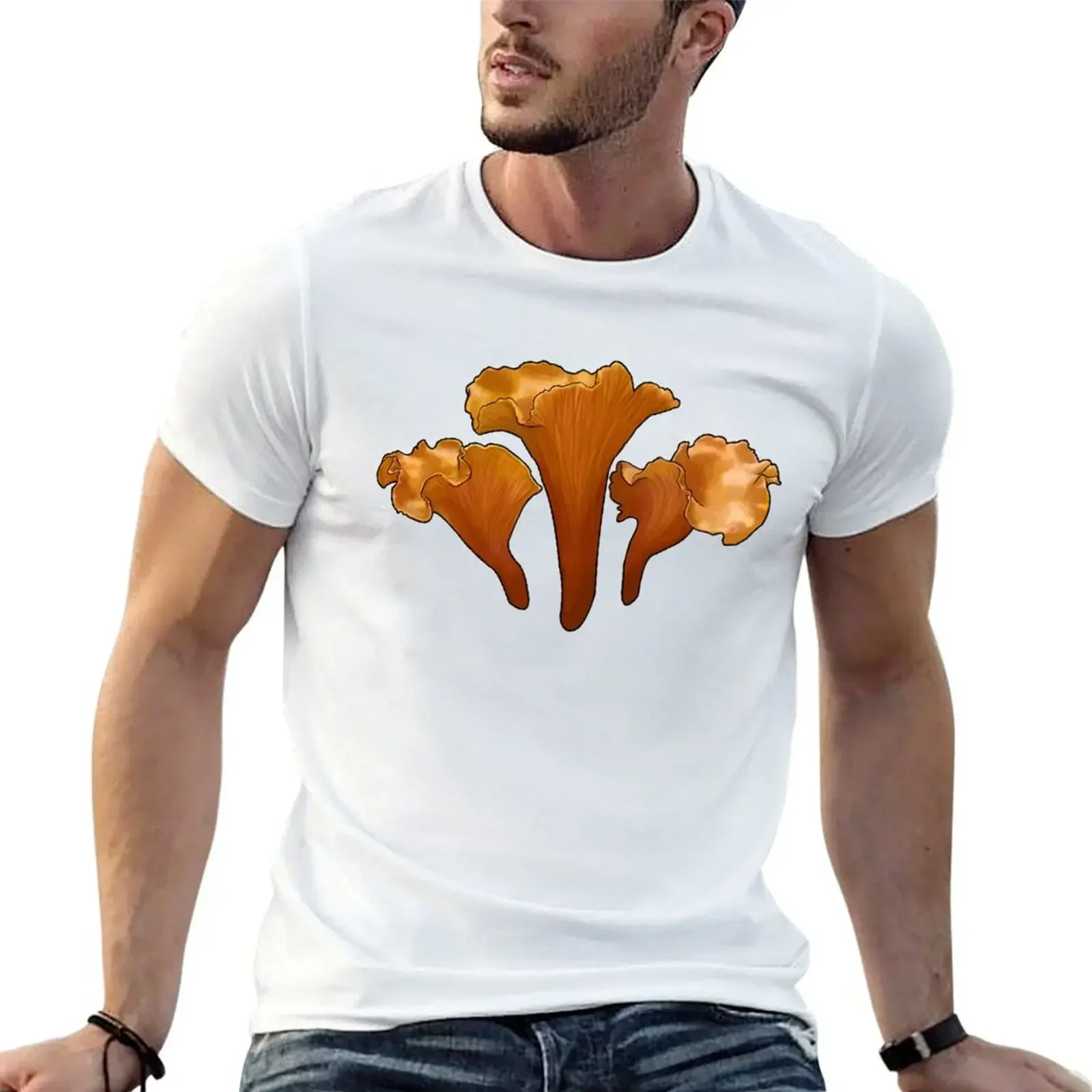 

Новая модель футболки Cantharellus cibarius 2025 года, мужская футболка, футболка на заказ, мужские белые футболки