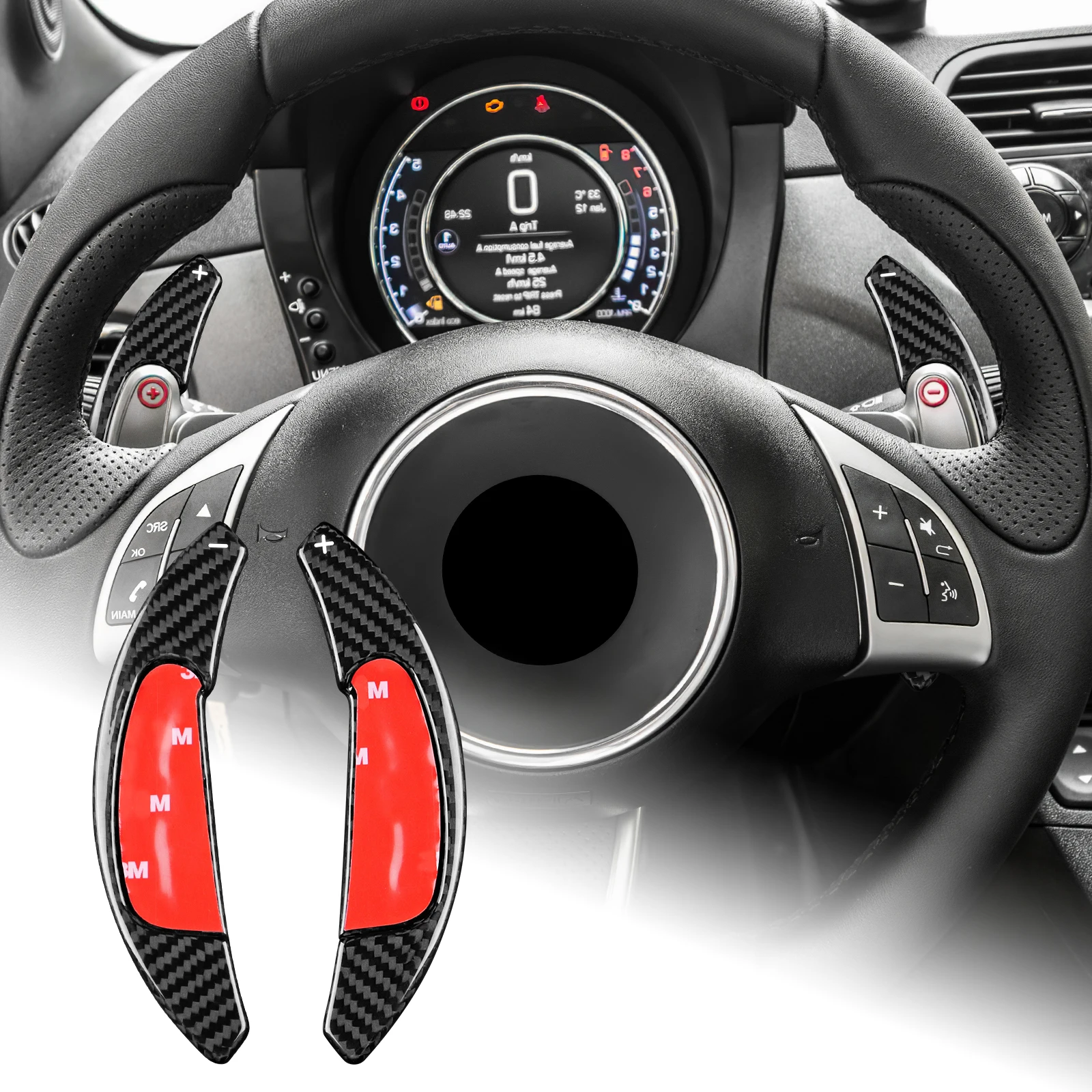 

For Abarth 595 695 2012-2016 2020 2021 2022 2023 2024 Real Dry Hard Carbon Fiber Car Steering Wheel Shift Paddle DSG Extension