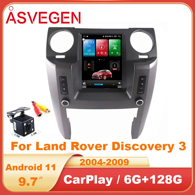 

9,7 "Android 11 Автомобильный мультимедийный плеер для Land Rover Discovery 3 2004-2009 с 128G NAVI Радио Аудио Стерео GPS экран