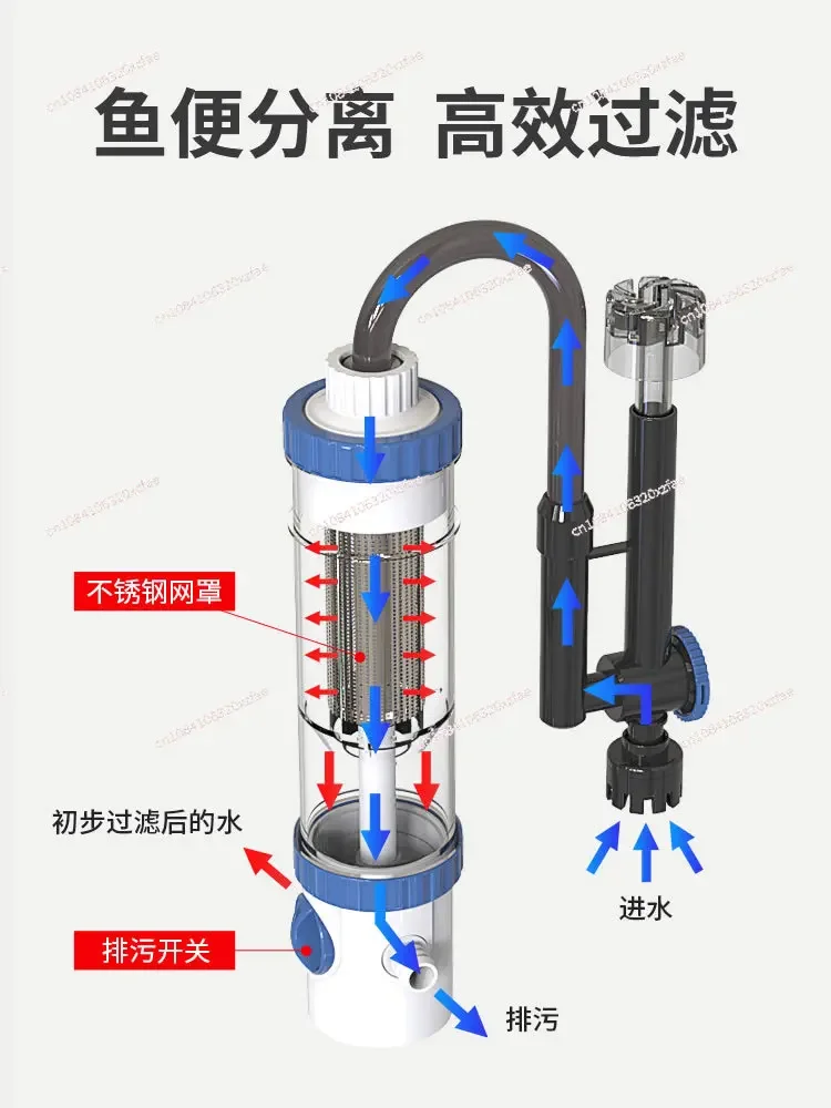 Fish tank filter Oxygen filter all-in-one machine Three-in-one circulating water pump Wall-mounted fish toilet