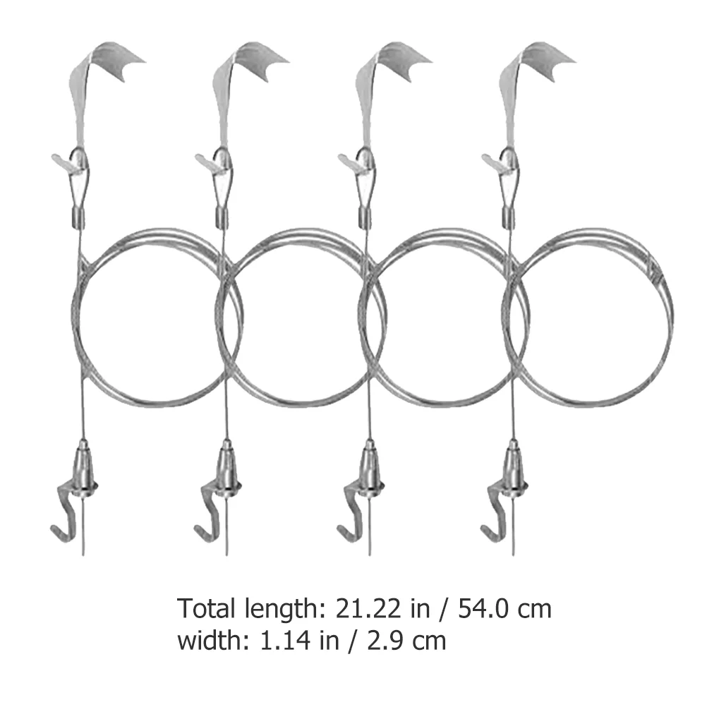 스위트 그림 레일 후크 행거, 스테인레스 스틸 더블 행잉 코드 로프, 4 세트