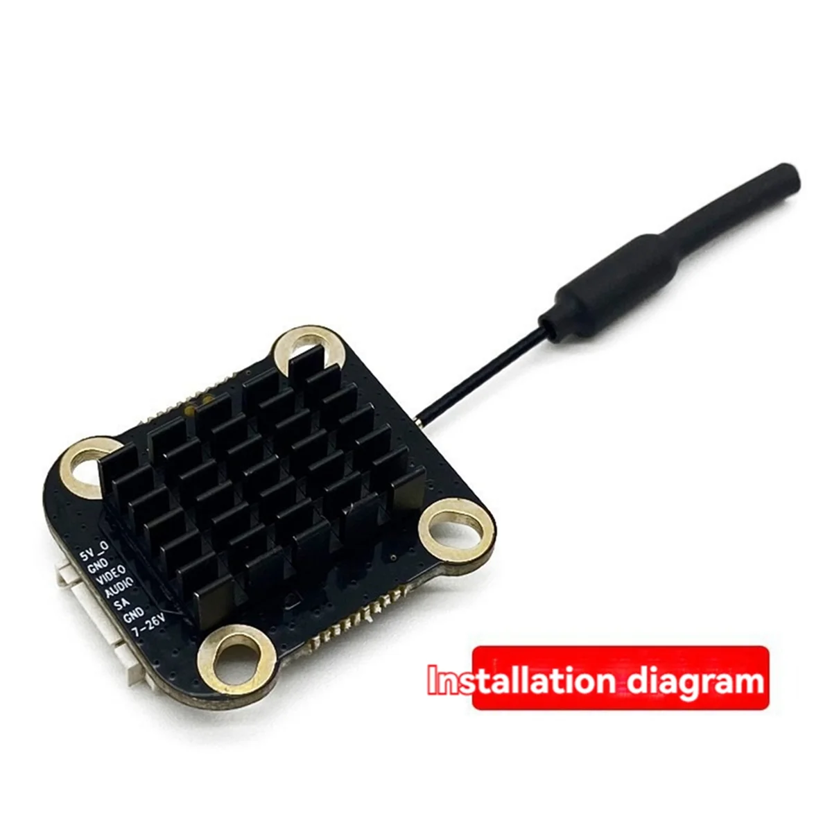 AT-FPV 5.8G 1W VTX 48CH 1000mW suporta transmissor de áudio e vídeo OSD 2-4S FPV para DIY RC FPV