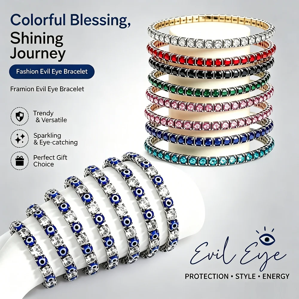 Colorful Zircon Bracelet for Women Alloy Colorful Zircon Bracelets Fashion Jewelry Trendy Bangle Gifts