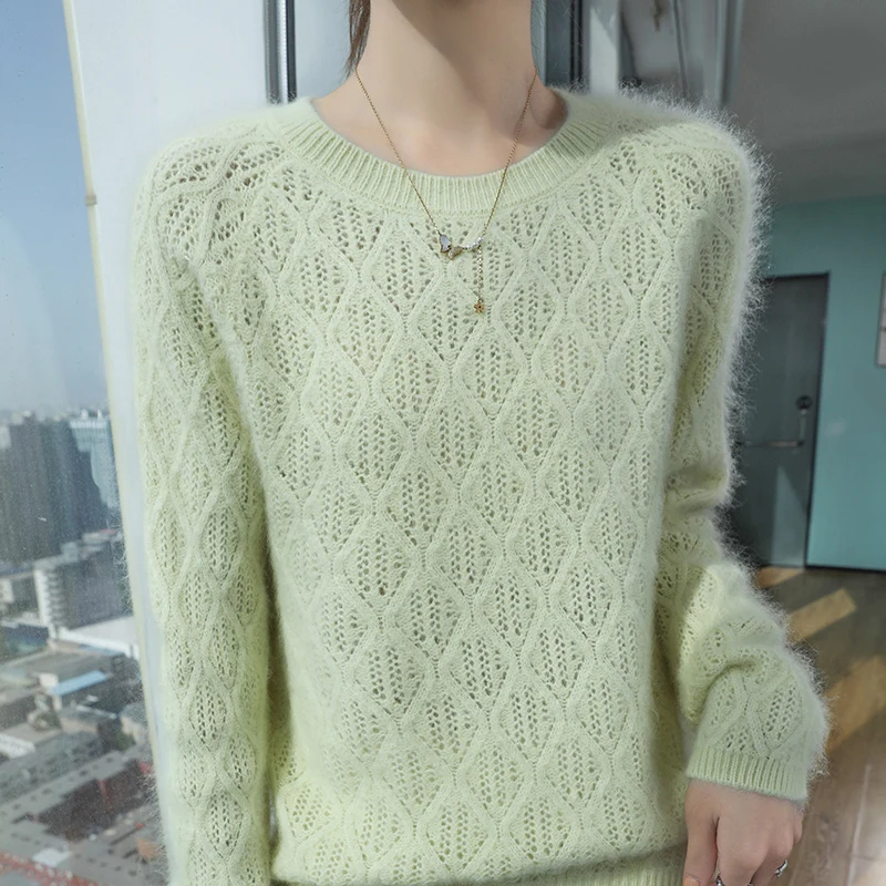 

Дышащий свитер из смеси норки, женский всесезонный легкий вязаный топ