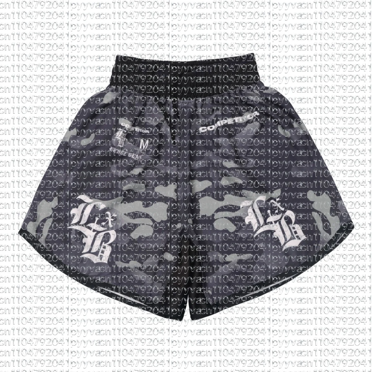 New 3D Grey Camouflage Comprehensive Fighting Boxing Super Large Quick Drying Training Sports Sunscreen Wear Resistant Shorts
