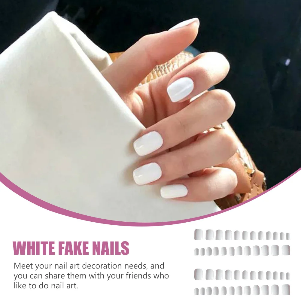 2 Boxen weiße Nagelspitzen, einfarbig, DIY-Kunstnägel, schöne tragbare Nagelkunst, dekorative weibliche Maniküre, weibliche Maniküre-Zubehör