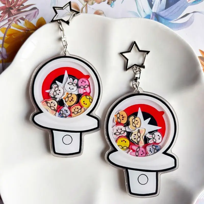 

SKZOO Cheerleading Ringball Keychain Stray Kids Cute Bag Multi functional Five Star Button Pendant Accessories Fashion Gift