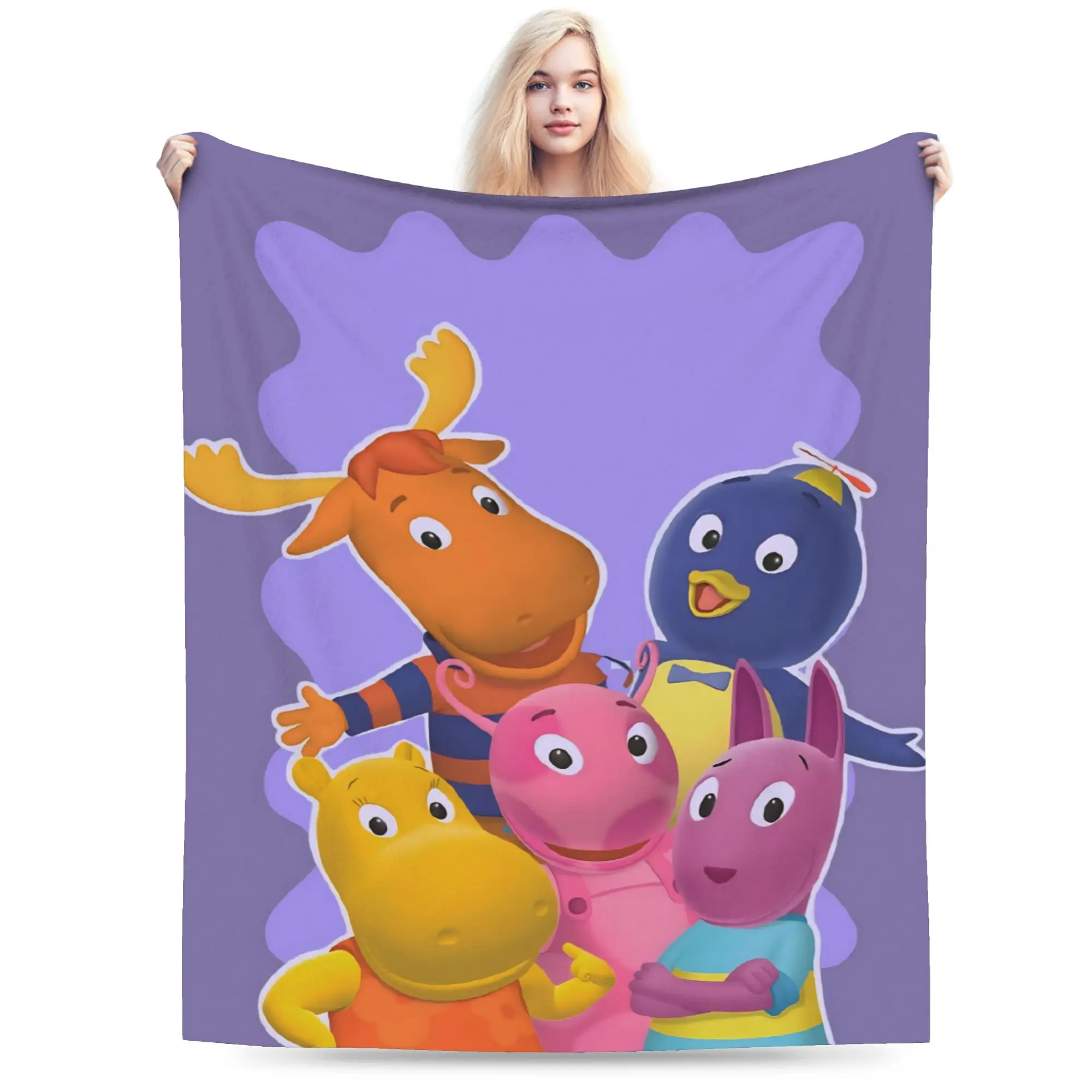The B-Backyardigans Cartoon Throw Blanket for Couch Fuzzy Plush Blanket 50x60 Inches Multiple Sizes Bedspreads for All Seasons