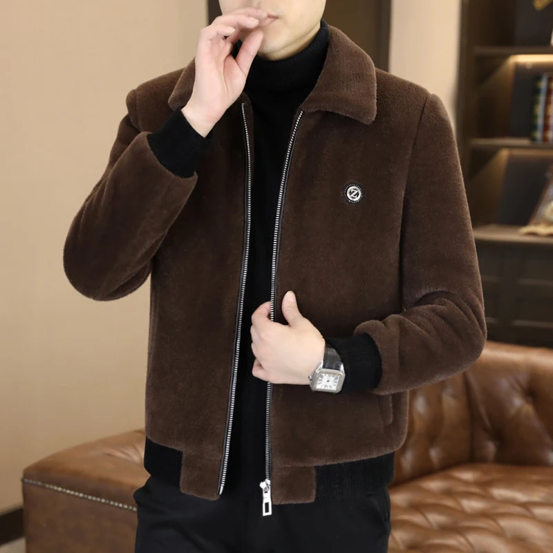 2026 Winter Faux Fur Jacket for Men Thick Warm Fur Integrated Jacket High-quality Casual Business Windbreaker Coats Men Clothing