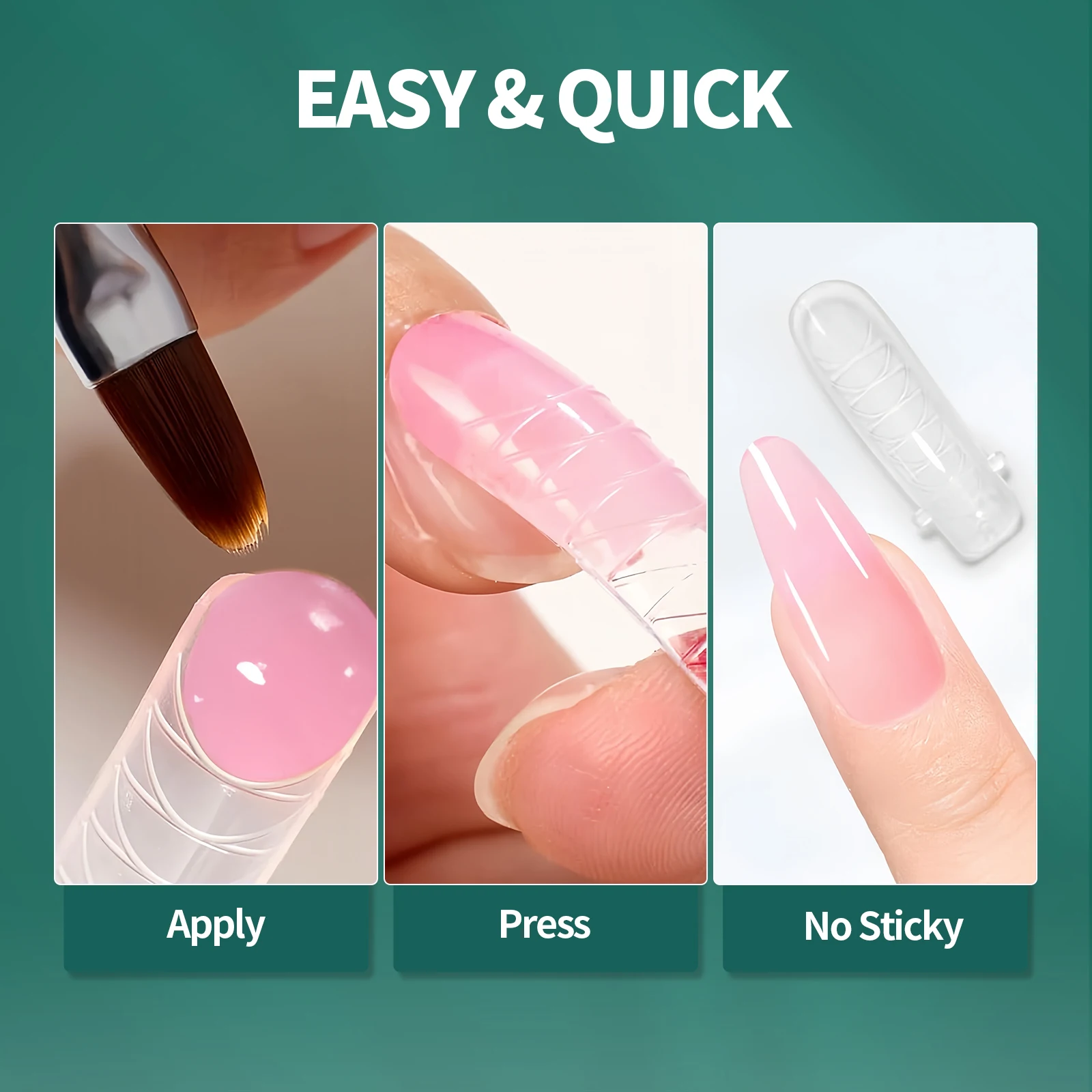 ชุดแม่พิมพ์เจลต่อเล็บแบบใสหลากสี 288 ชิ้น/12 ขนาด สำหรับทำเล็บอะคริลิคแบบซ้ำได้ ใช้ในร้านทำเล็บและ DIY