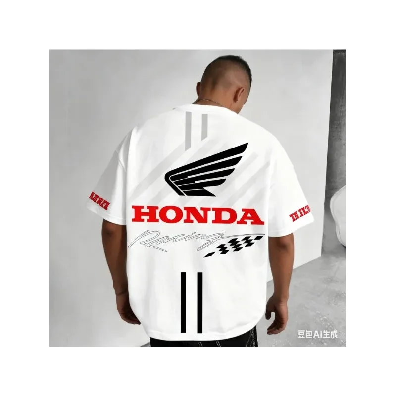 

Sport Honda Quick Dry Racing Men Color Print Motorcycle Biker Jersey Sportswear Short Sleeve Lightweight Outdoor T-shirt