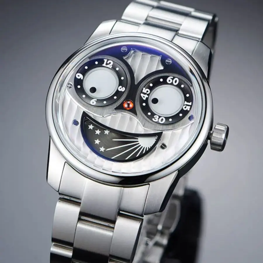 

OBLVLO мужские автоматические часы 42 мм с циферблатом «Джокер» могут работать механические наручные часы светящиеся 50 м водонепроницаемые сапфировые