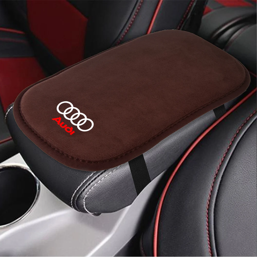 Suede Leather Armrest Mat Arm Rest Protection Cushion Auto Armrest Valve Cap For Audi Sline S3 A4 S4 TT Q1 C2 Q3 S7 B8 B9 8P 8V view 2