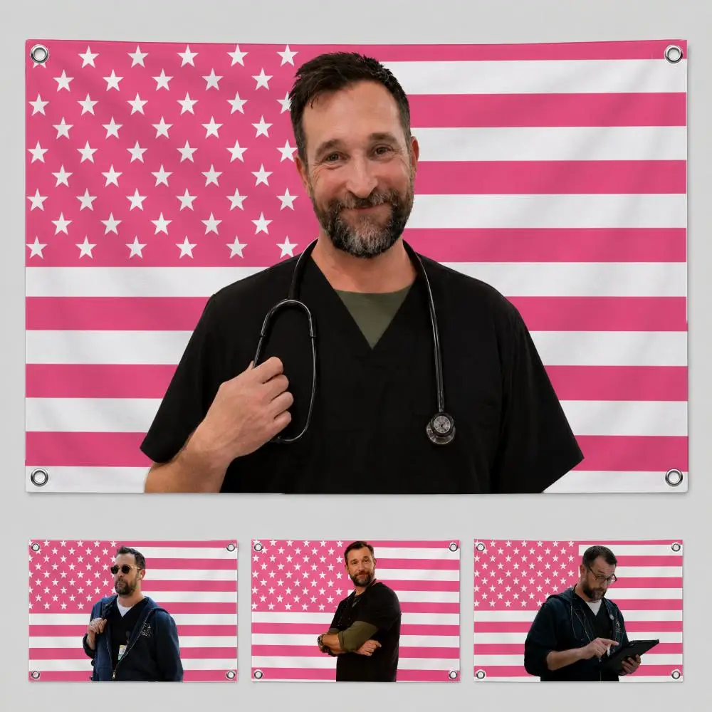 Actor Noah Wyle Flags Yard Garden Decor Banner Indoor Outdoor Wall Hanging Flag Home Patio Wall Art Decoration