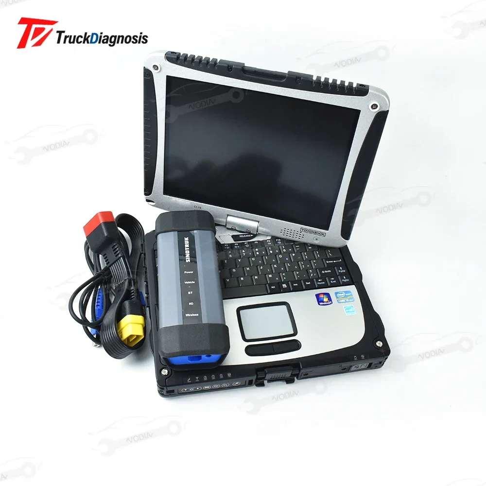 Ready to use cf19laptop+For SINOTRUK HOWO SHACMAN for HOWO/A7/T7H/Sitrak/Hohan Cnhtc Heavy Duty truck Diagnostic Scanner Tool