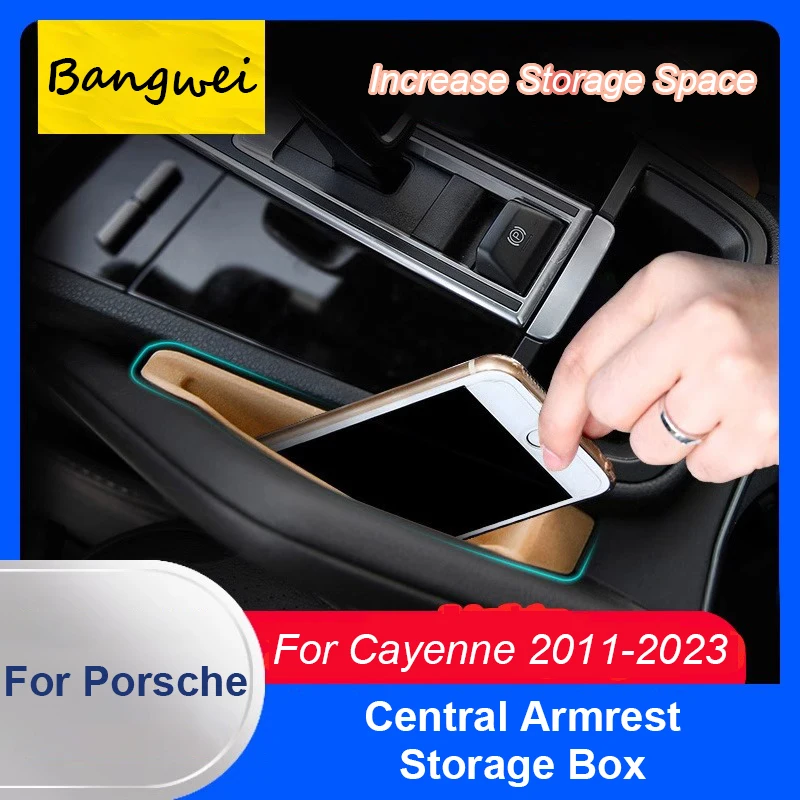For Porsche Cayenne 2011-2023 Car Center Console Multifunction Armrest Storage Box Container Organizer Tray Holder