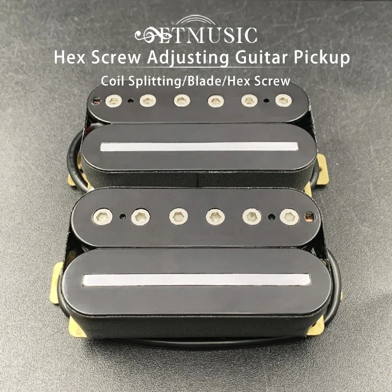 Electric Guitar Humbucker BLADE/Hex Screw Adjusting Dual Coil Guitar Pickup with 4 Conduct Cable Coil Splitting