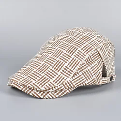 Summer Straw Hat Sun Cap For Men 2026 Fashion Beach Sunhat Letter Striped Print Peaky Blinders Flat Cap Man Newsboy Hats