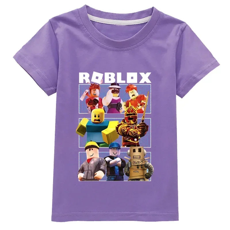 3D New Product ROBLOX Fashionable Children\'s Clothing for Boys and Girls Short-sleeved T-shirt Mesh Polyester Clothes Child Boy