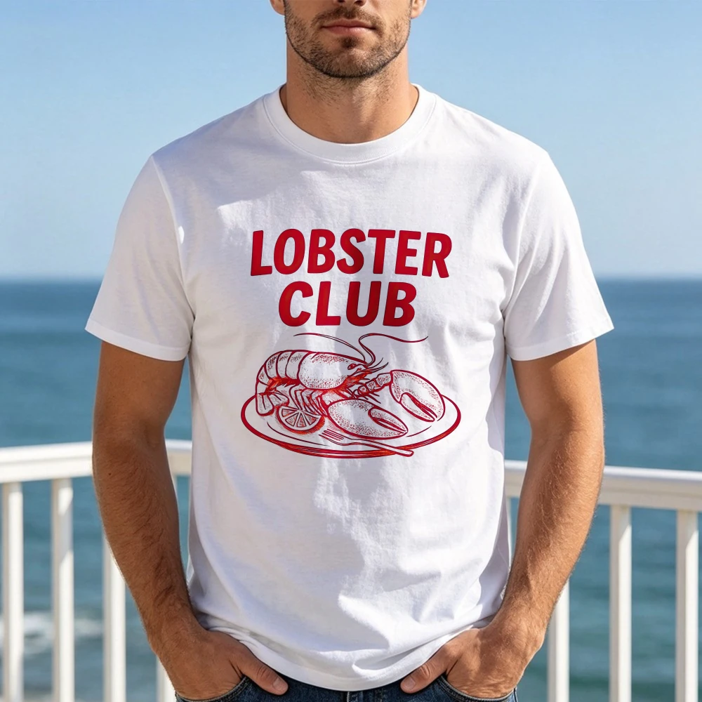 Lobster Club Lobster Tshirt Vacation Vibes Lobster Design Tee Crustacean Fisherman Aesthetic Seafood Lover Tee Maine Style Top