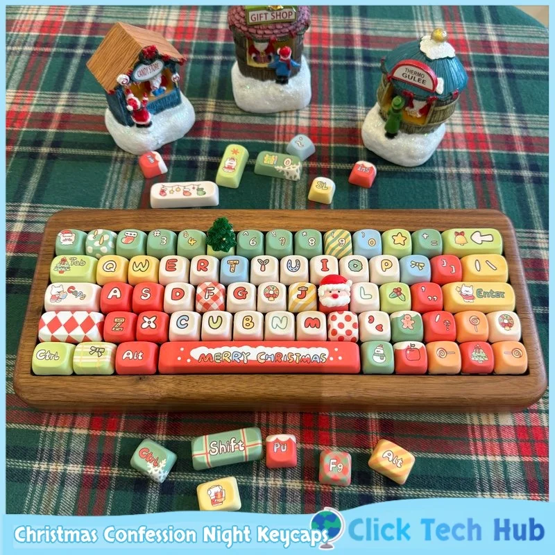 

Christmas Confession Night Keycaps 130 Key Xoa Highly Cute Complete Set Customized Mechanical Keyboard Keycaps Christmas Gift