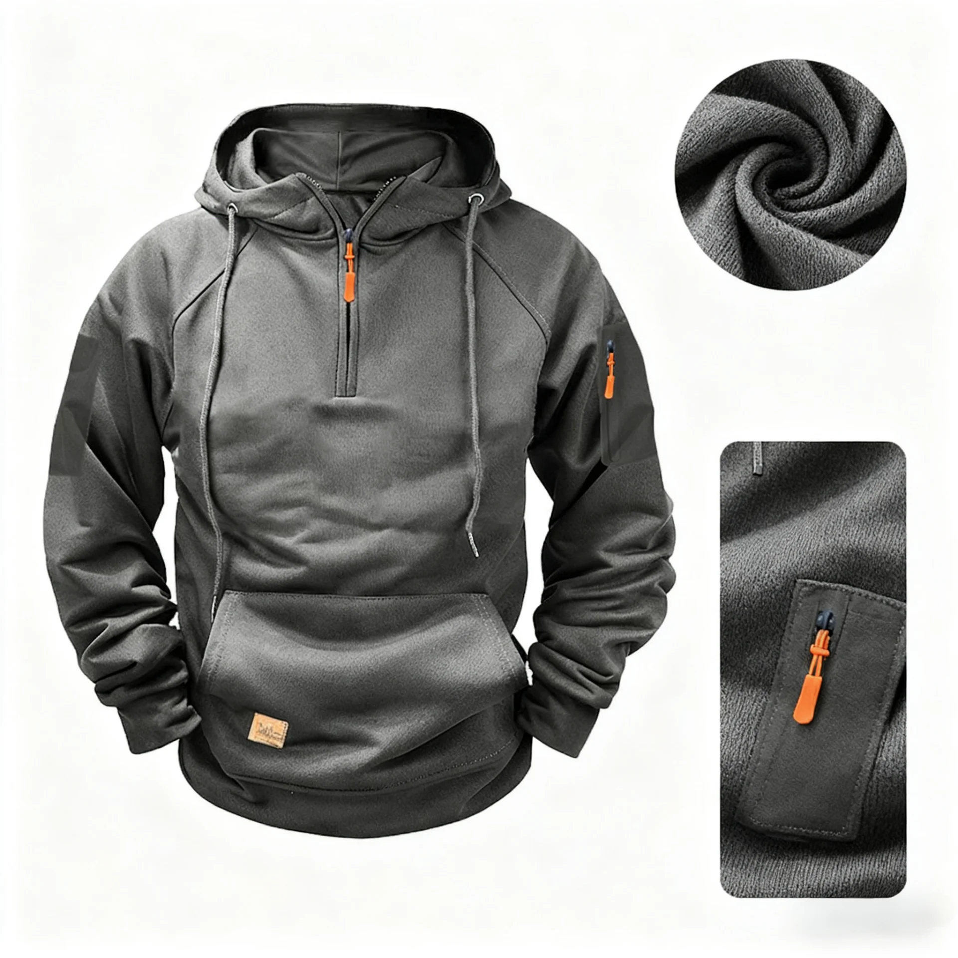 

Новая плюшевая толстовка с несколькими карманами на молнии и плечами для мужчин и женщин, свободный пуловер больших размеров, модная толстовка